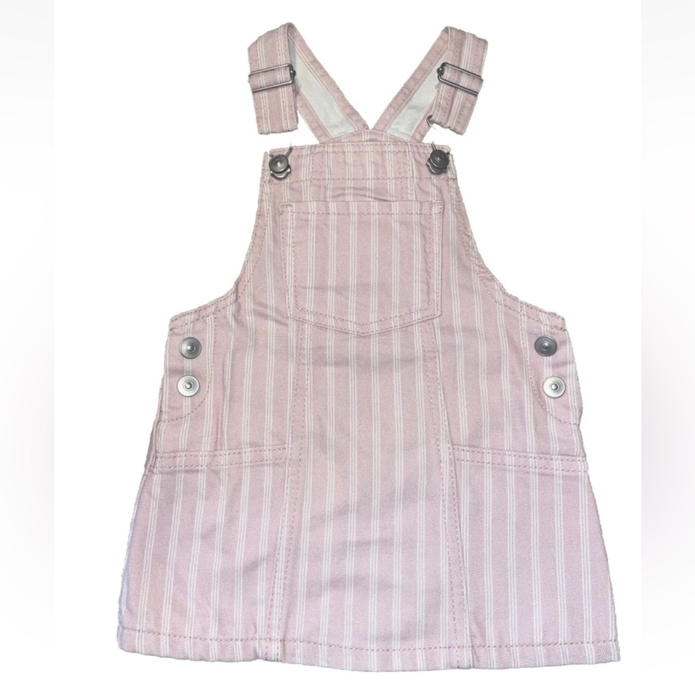 Baby Girl Dress Adorable Pink With White Stripes Size 18 Months Denim Floral